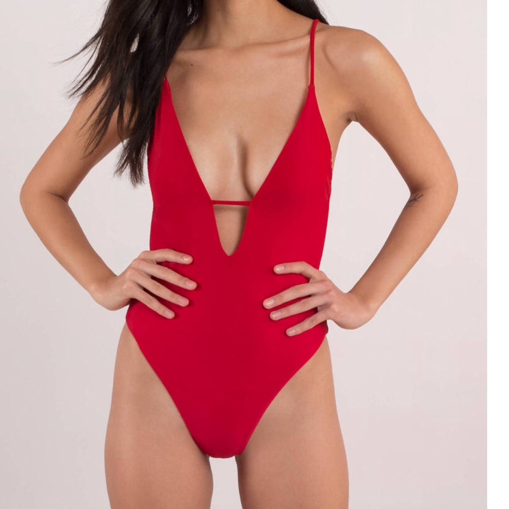 Tobi swim red one piece NWT xs